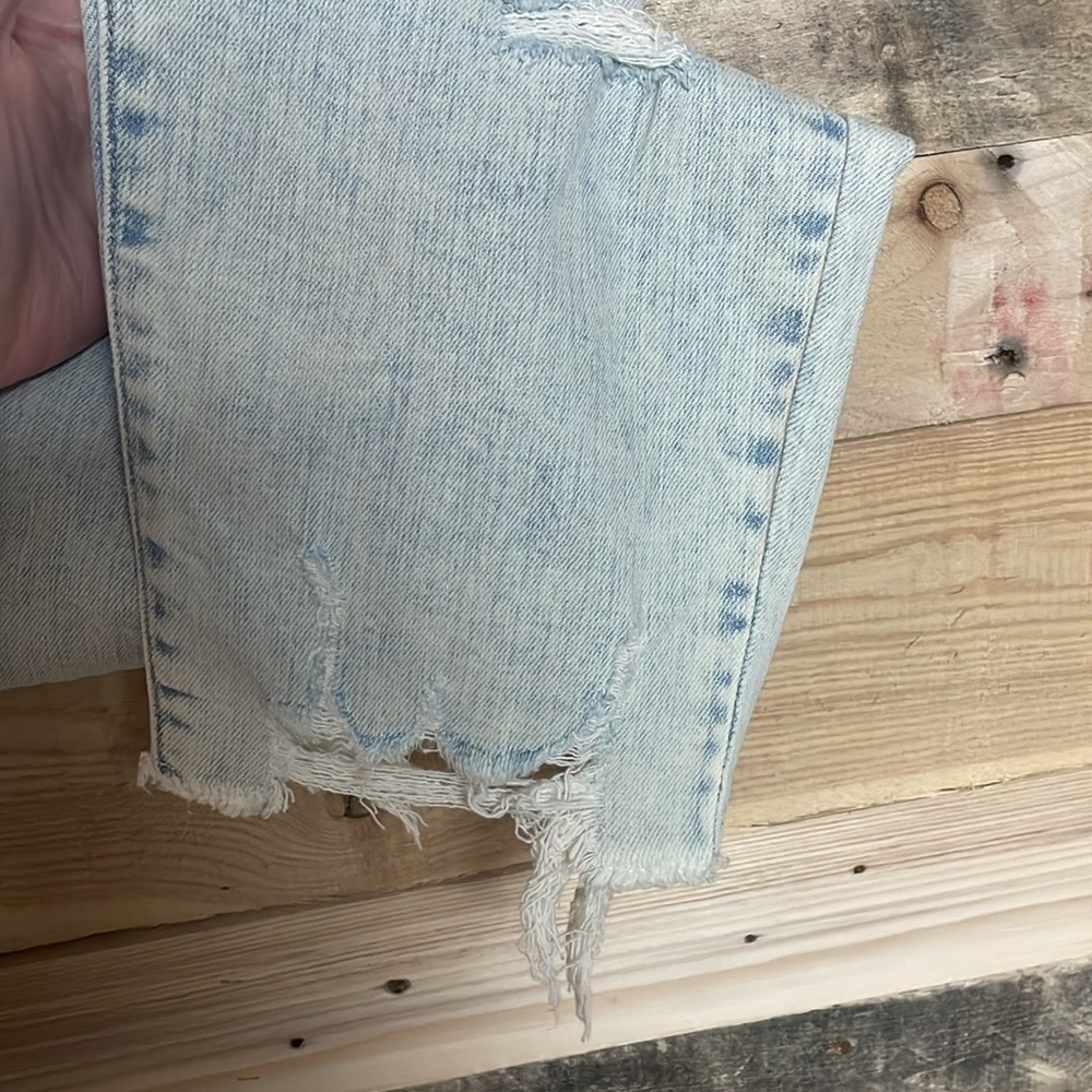 Eunina size 15 tobi super high rise distress mom Jean crop light wash no stretch - Picture 7 of 13